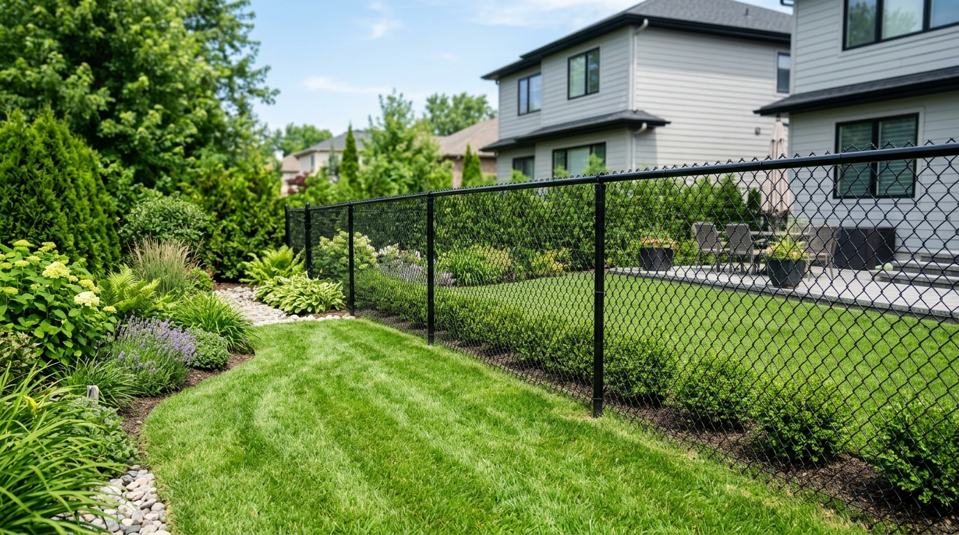Black Vinyl-Coated Chain Link